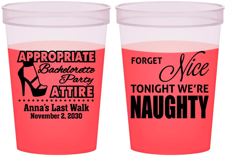 Custom Bachelorette 16 oz Color Changing Cups - Nice Tonight Naughty | 60112