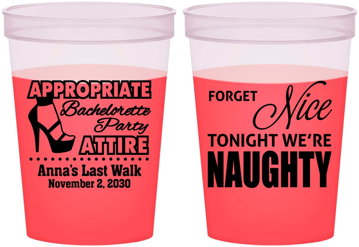 Custom Bachelorette 16 oz Color Changing Cups - Nice Tonight Naughty | 60112