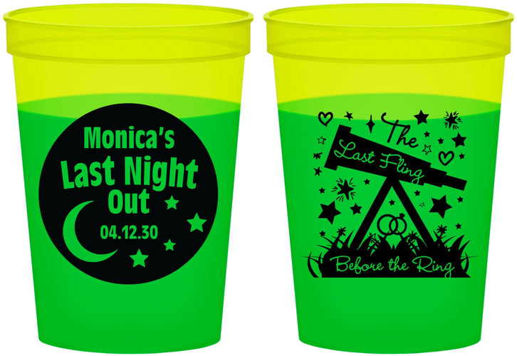 Custom Bachelorette 16 oz Color Changing Cups - Last Fling Before Rings | 60113