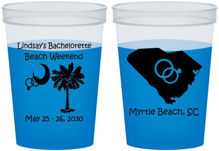 Custom Bachelorette 16 oz Color Changing Cups - South Carolina | 60117
