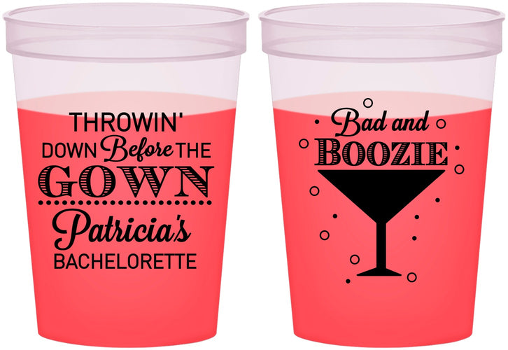 Custom Bachelorette 16 oz Color Changing Cups - Bad And Boozie | 60121