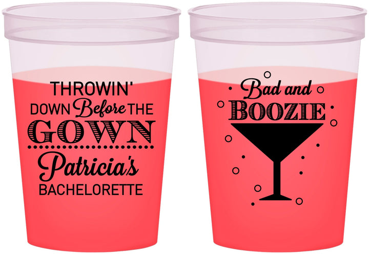 Custom Bachelorette 16 oz Color Changing Cups - Bad And Boozie | 60121