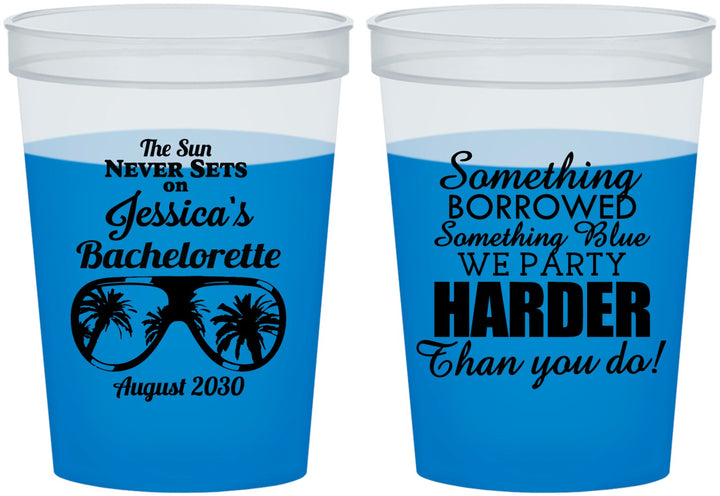 Custom Bachelorette 16 oz Color Changing Cups - Something Borrowed | 60132