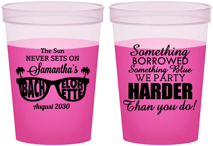 Custom Bachelorette 16 oz Color Changing Cups - Something Borrowed | 60133
