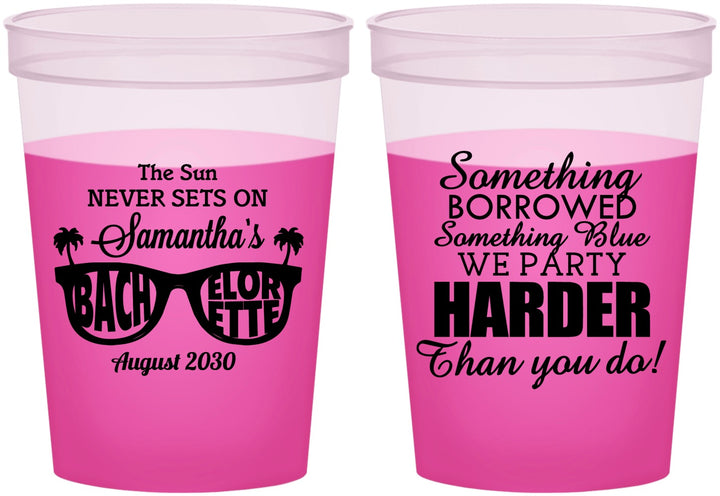 Custom Bachelorette 16 oz Color Changing Cups - Something Borrowed | 60133