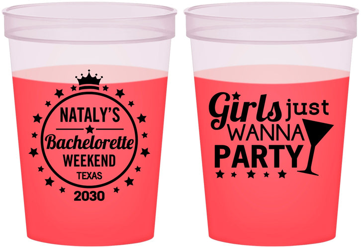 Custom Bachelorette 16 oz Color Changing Cups - Girls Just Wanna Party | 60139