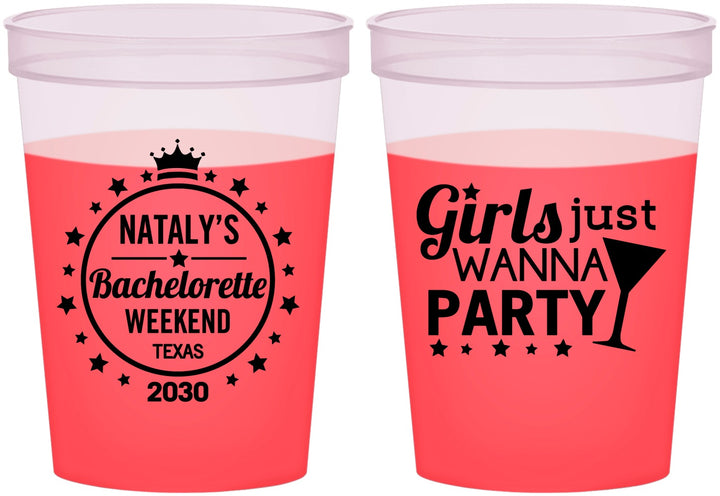 Custom Bachelorette 16 oz Color Changing Cups - Girls Just Wanna Party | 60139