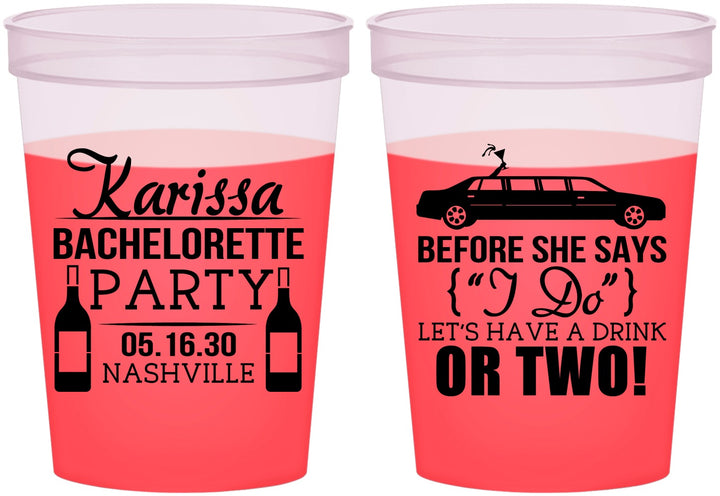 Custom Bachelorette 16 oz Color Changing Cups - Before She Says I Do | 60142