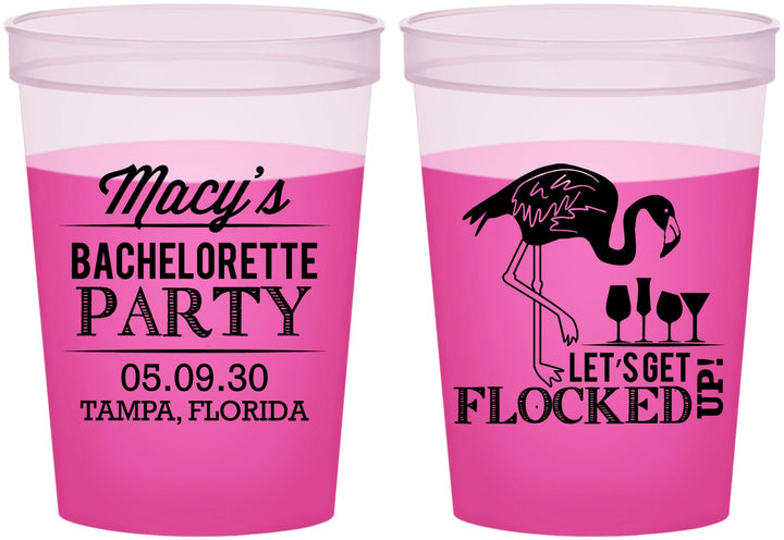 Custom Bachelorette 16 oz Color Changing Cups - Lets Get Flocked Up | 60143