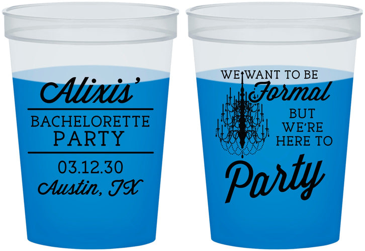 Custom Bachelorette 16 oz Color Changing Cups - Formal Party | 60145