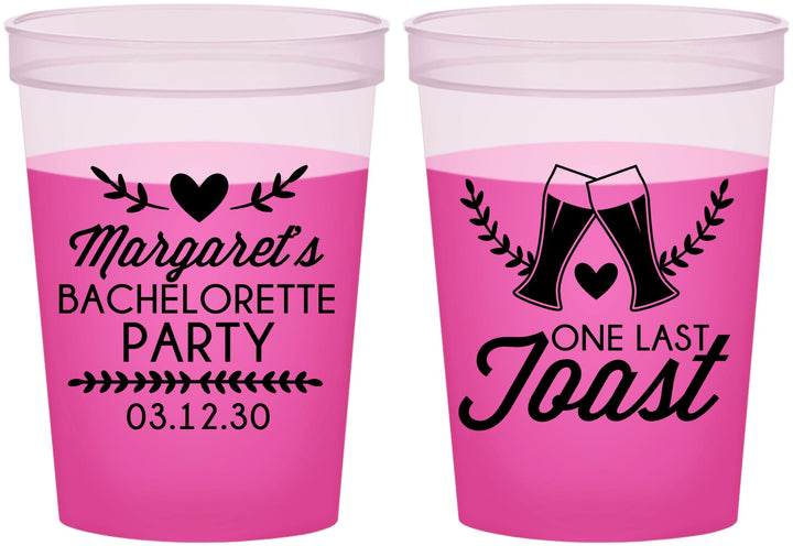 Custom Bachelorette 16 oz Color Changing Cups - One Last Toast | 60147