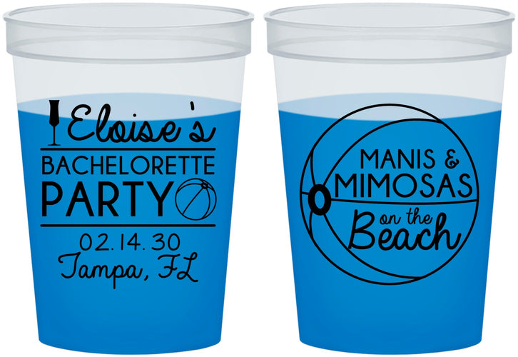 Custom Bachelorette 16 oz Color Changing Cups - Manis Mimosas | 60149