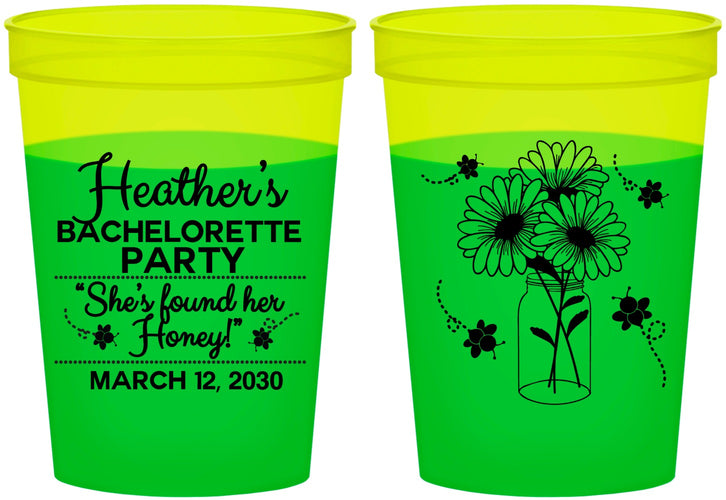 Custom Bachelorette 16 oz Color Changing Cups - She Found Her Honey | 60150