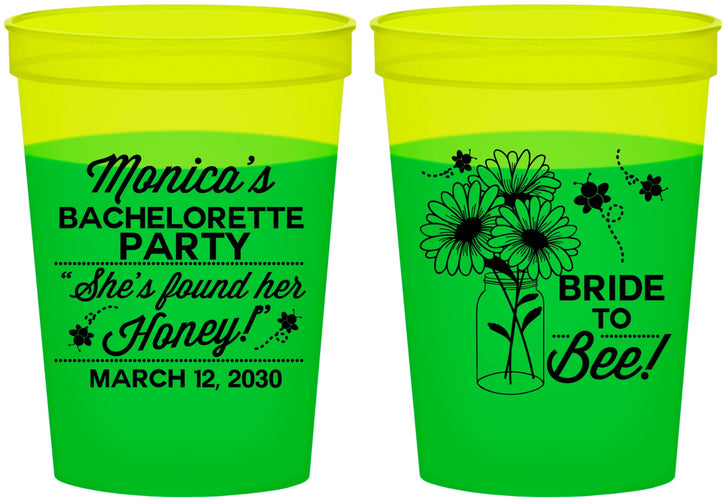 Custom Bachelorette 16 oz Color Changing Cups - Bride To Bee | 60152
