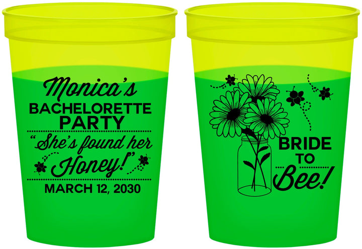 Custom Bachelorette 16 oz Color Changing Cups - Bride To Bee | 60152