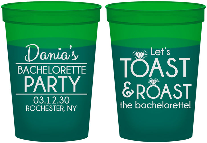 Custom Bachelorette 16 oz Color Changing Cups - Toast And Roast | 60153