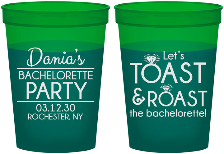 Custom Bachelorette 16 oz Color Changing Cups - Toast And Roast | 60153