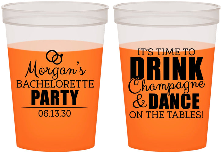Custom Bachelorette 16 oz Color Changing Cups - Drink Champagne Dance | 60154