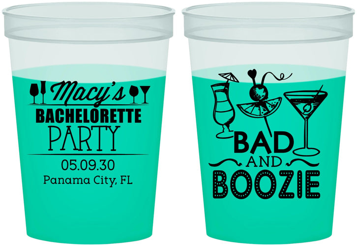 Custom Bachelorette 16 oz Color Changing Cups - Bad And Boozie | 60155