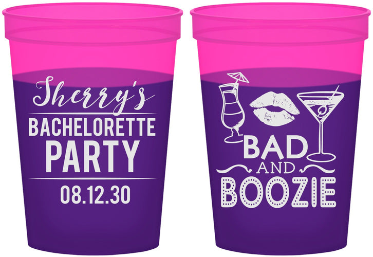 Custom Bachelorette 16 oz Color Changing Cups - Bad And Boozie | 60156