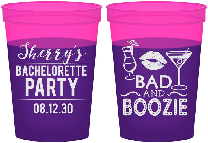 Custom Bachelorette 16 oz Color Changing Cups - Bad And Boozie | 60156