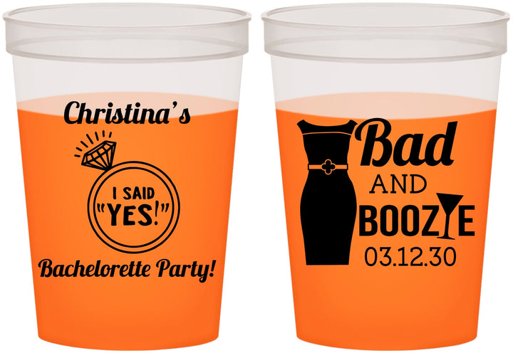 Custom Bachelorette 16 oz Color Changing Cups - Bad And Boozie | 60157