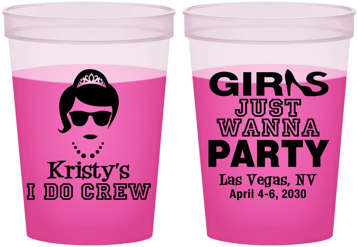Custom Bachelorette 16 oz Color Changing Cups - Girls Just Wanna Party | 60158