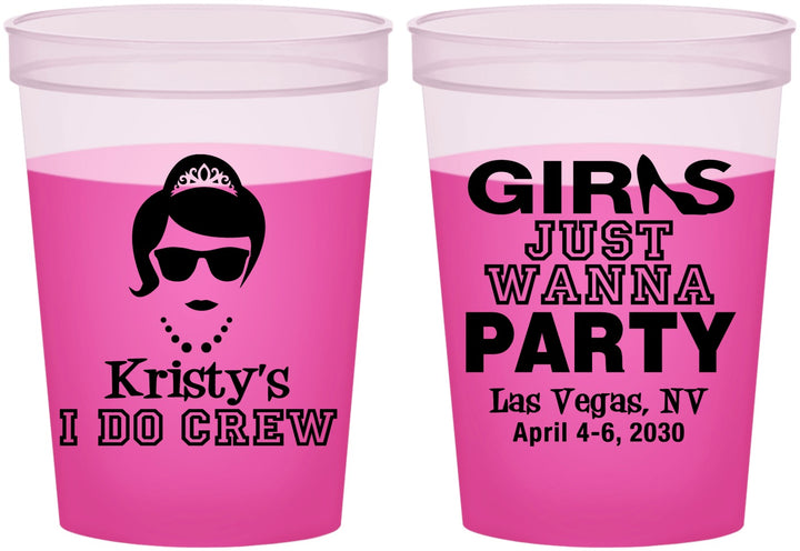 Custom Bachelorette 16 oz Color Changing Cups - Girls Just Wanna Party | 60158