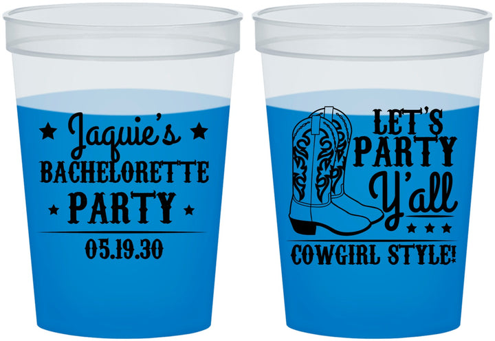 Custom Bachelorette 16 oz Color Changing Cups - Cowgirl Boots | 60163