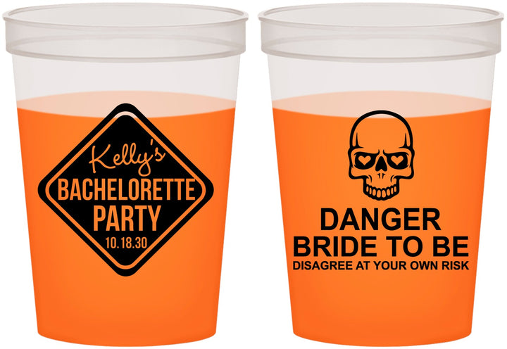 Custom Bachelorette 16 oz Color Changing Cups - Danger Bride To Be | 60165