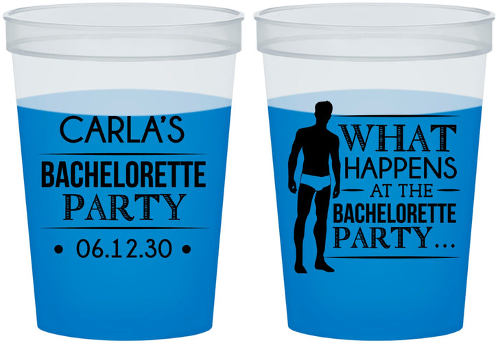 Custom Bachelorette 16 oz Color Changing Cups - What Happens | 60172