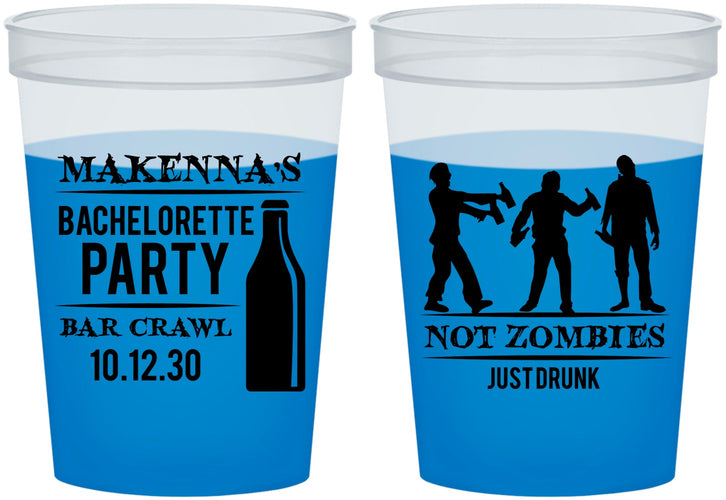 Custom Bachelorette 16 oz Color Changing Cups - Zombie | 60173