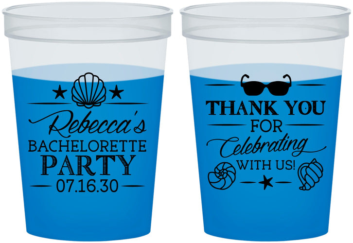 Custom Bachelorette 16 oz Color Changing Cups - Beach | 60177