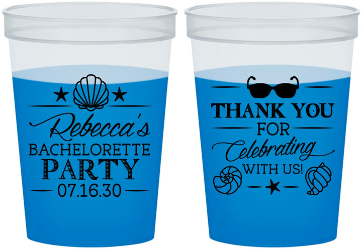 Custom Bachelorette 16 oz Color Changing Cups - Beach | 60177