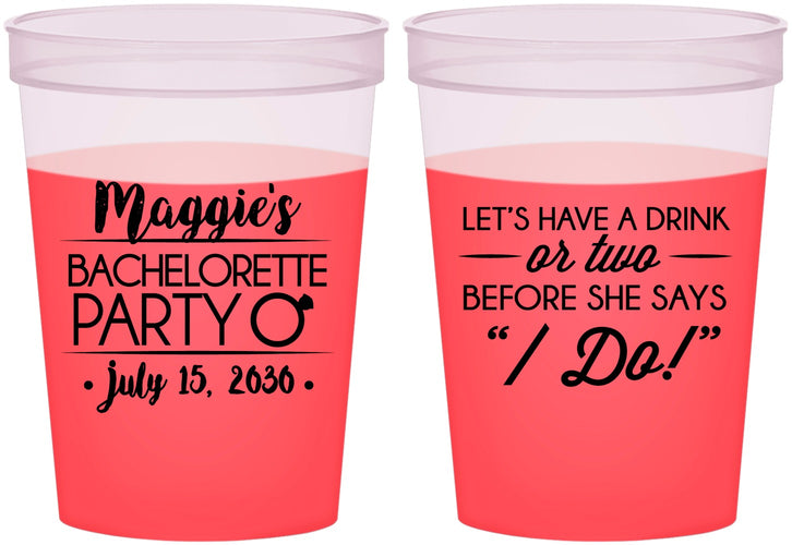 Custom Bachelorette 16 oz Color Changing Cups - Before She Says I Do | 60179
