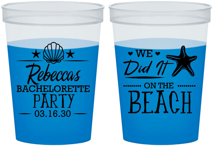 Custom Bachelorette 16 oz Color Changing Cups - Beach | 60183