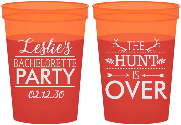 Custom Bachelorette 16 oz Color Changing Cups - The Hunt Is Over | 60184