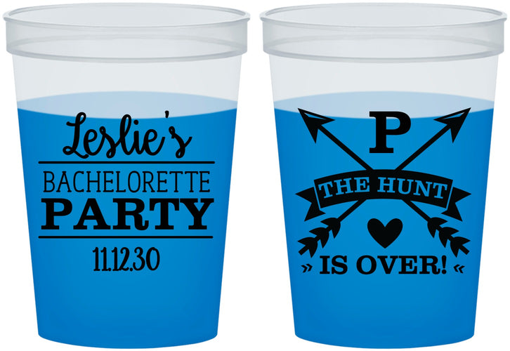 Custom Bachelorette 16 oz Color Changing Cups - The Hunt Is Over | 60186