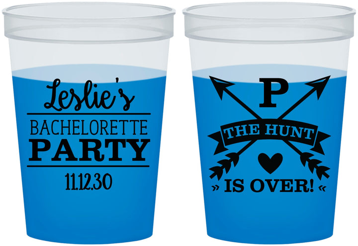 Custom Bachelorette 16 oz Color Changing Cups - The Hunt Is Over | 60186