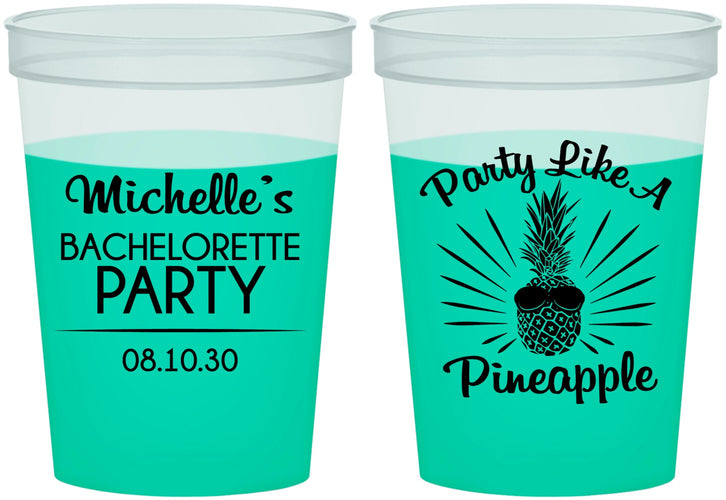 Custom Bachelorette 16 oz Color Changing Cups - Party Like A Pineapple | 60193
