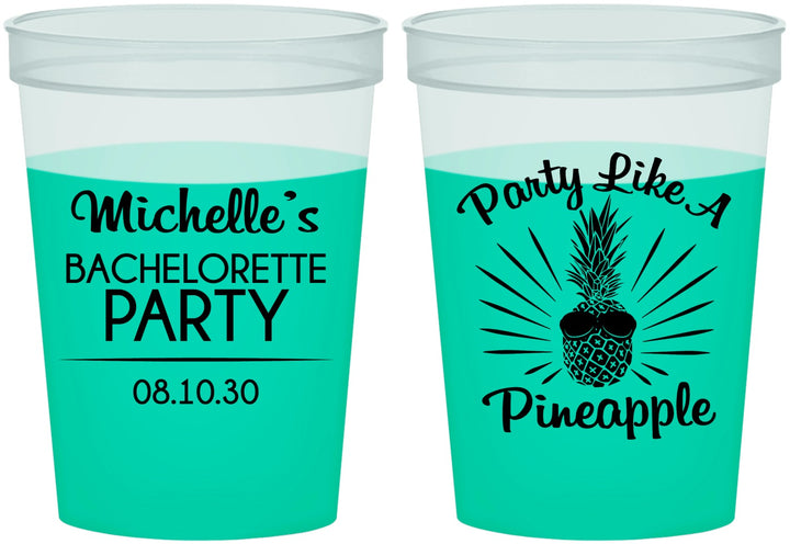 Custom Bachelorette 16 oz Color Changing Cups - Party Like A Pineapple | 60193