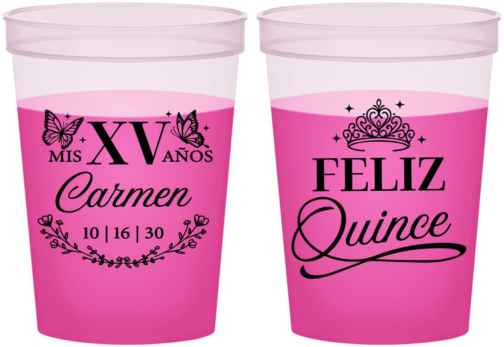Custom Quinceanera 16 oz Color Changing Cups - Mis Quince Anos | 70000