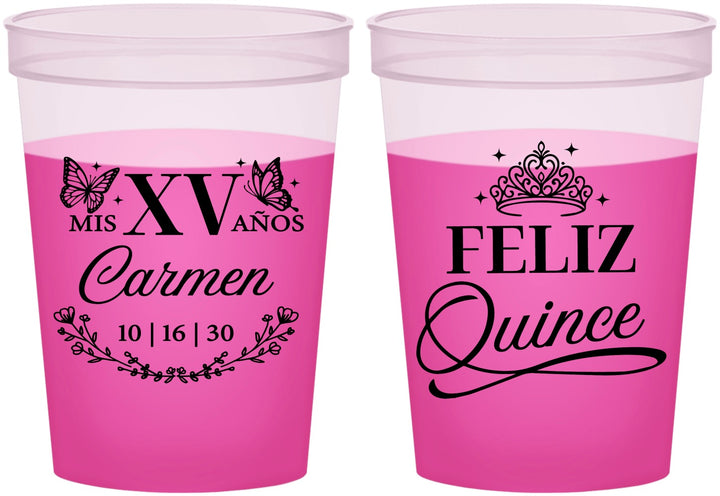 Custom Quinceanera 16 oz Color Changing Cups - Mis Quince Anos | 70000