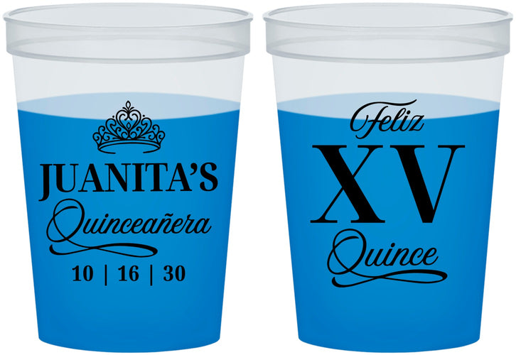 Custom Quinceanera 16 oz Color Changing Cups - Mis Quince Anos | 70003