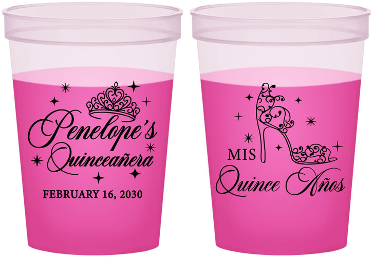 Custom Quinceanera 16 oz Color Changing Cups - Mis Quince Anos | 70004