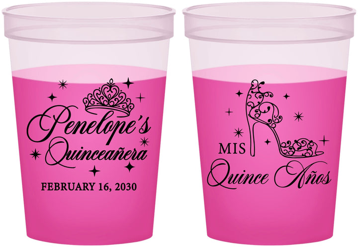 Custom Quinceanera 16 oz Color Changing Cups - Mis Quince Anos | 70004