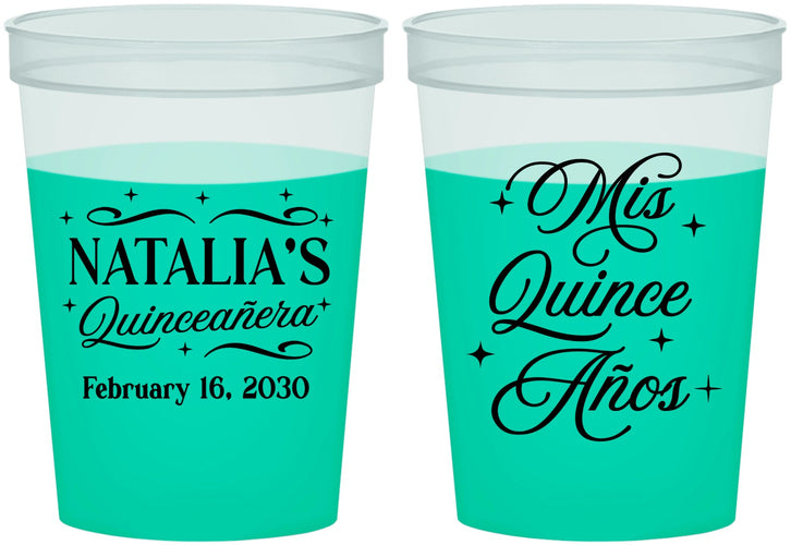 Custom Quinceanera 16 oz Color Changing Cups - Mis Quince Anos | 70006