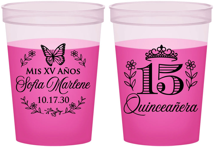 Custom Quinceanera 16 oz Color Changing Cups - Mis Quince Anos | 70007