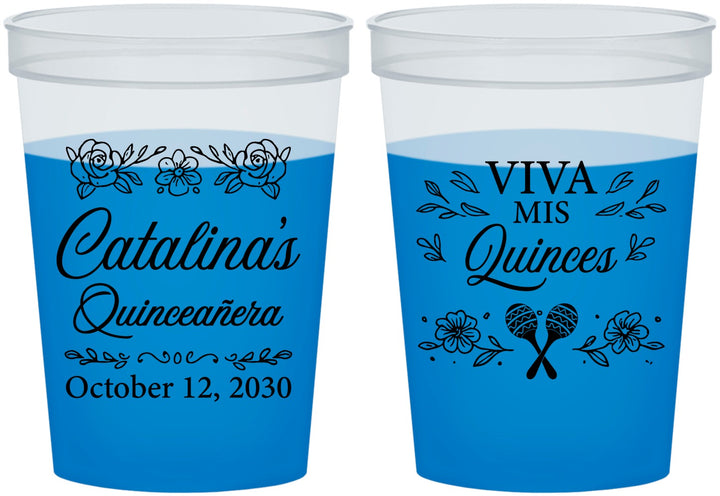 Custom Quinceanera 16 oz Color Changing Cups - Viva Mis Quinces | 70009