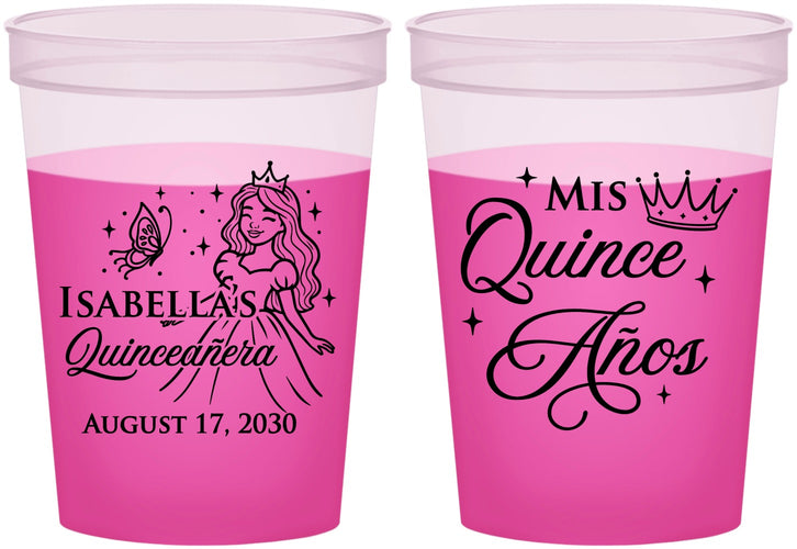 Custom Quinceanera 16 oz Color Changing Cups - Mis Quince Anos | 70012